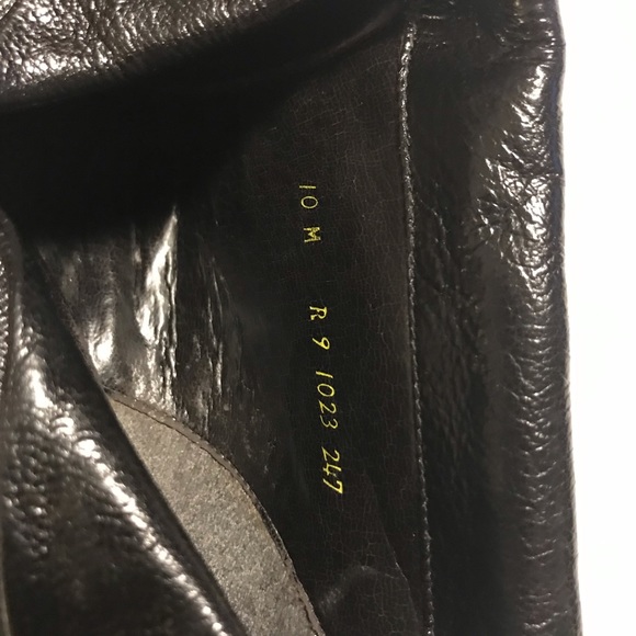 BLACK LEATHER HIGH HEEL ANKLE BOOTIE. SZ 10. - Picture 8 of 13